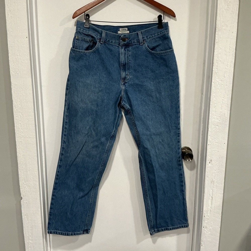 L.L. Bean Original Fit Blue Jeans, Women's 14, Straight Leg, Medium Wash